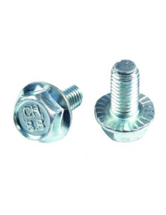 Sexkantsskruv M6SF 8.8 blankförzinkad räfflad DIN 6921