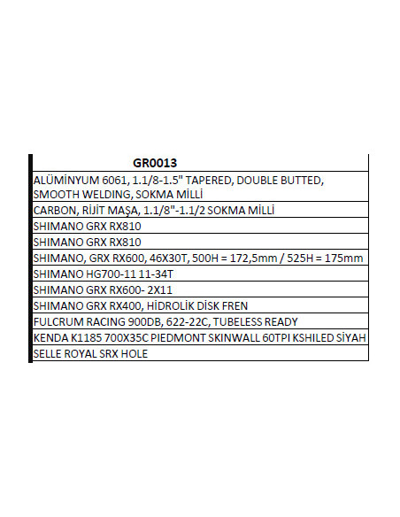 GR0013 AL HD GRX810 2X11SP