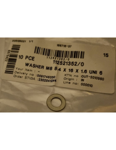 BRICKA M8 8.4 x 16 x 1.6 UNI 6592 A2 rostfri