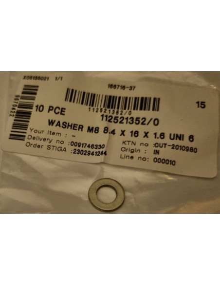 BRICKA M8 8.4 x 16 x 1.6 UNI 6592 A2 rostfri